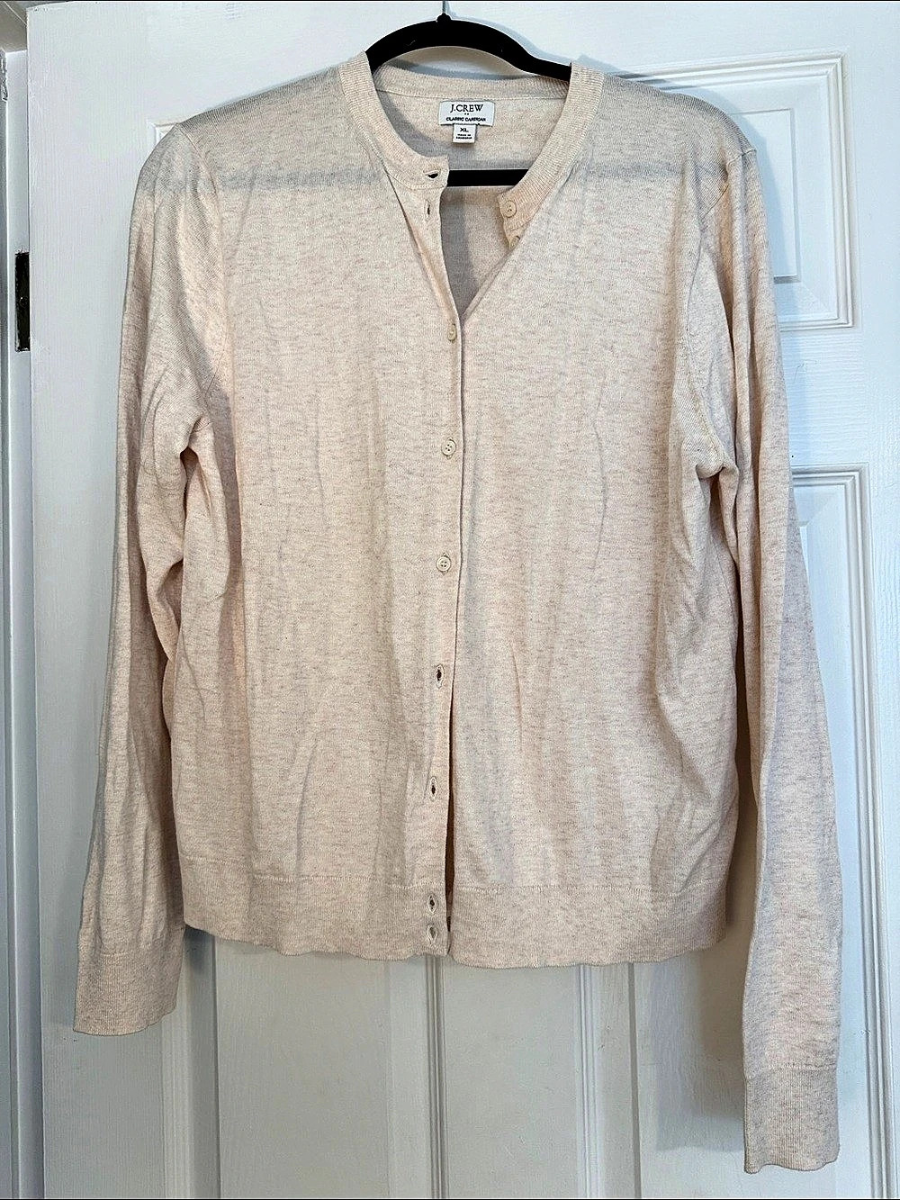 J.Crew Classic Cardigan Beige Button-Front Sweater